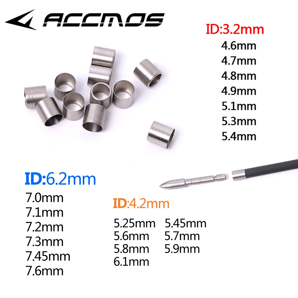 24pcs ID3.2 ID4.2 ID6.2 Arrow Explosion-proof Ring Stainless Steel Archery Ring Accessory