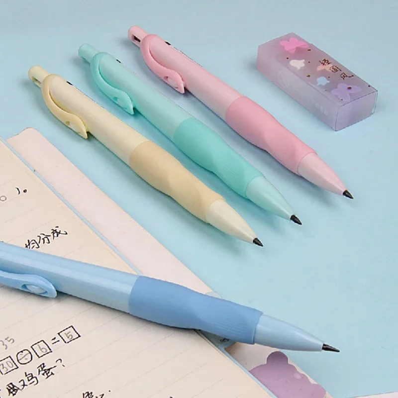 0.5/0.7/0.9/2.0mm Cute Dolphin Mechanical Pencil Correct holder Pencil 2B Lead Student Writing Drawing Supply School Stationery