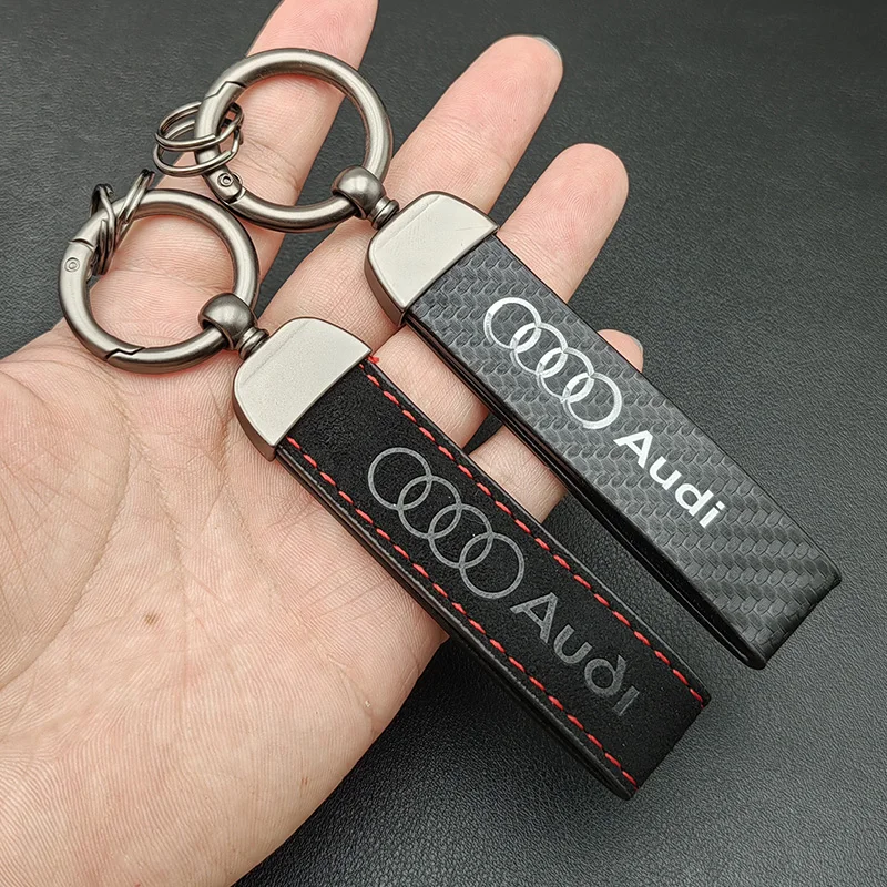 High Grade Metal Leather Keyring Car Logo Keychain For Audi A1 A2 A3 A4 A5 A6 A7 A8 Q2 Q3 Q5 Q7 Q8 S3 S4 S5 S6 S7 TT Accessories