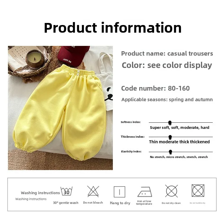 2026 Korea Kinder Mädchen Jungen Jogginghose Kinder Frühling Herbst Lange Hose Sport Einfarbige Hosen – Detail 16