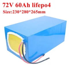 lithium 72V 60Ah lifepo4 lifepo4 battery BMS 24S 76.8V deep cycle for 5000W 3500W bike scooter Motorcycle + 10A charger