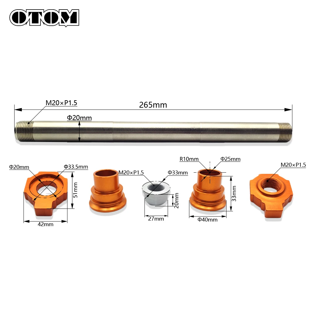 OTOM-Kit de douilles d'espacement de moyeu d'écrou de nuit d'appellation arrière de moto, M20xP1.5, KTM EXC EXCF SX SXF XC XCF HUSQVARNA David FE TC TE 125 250