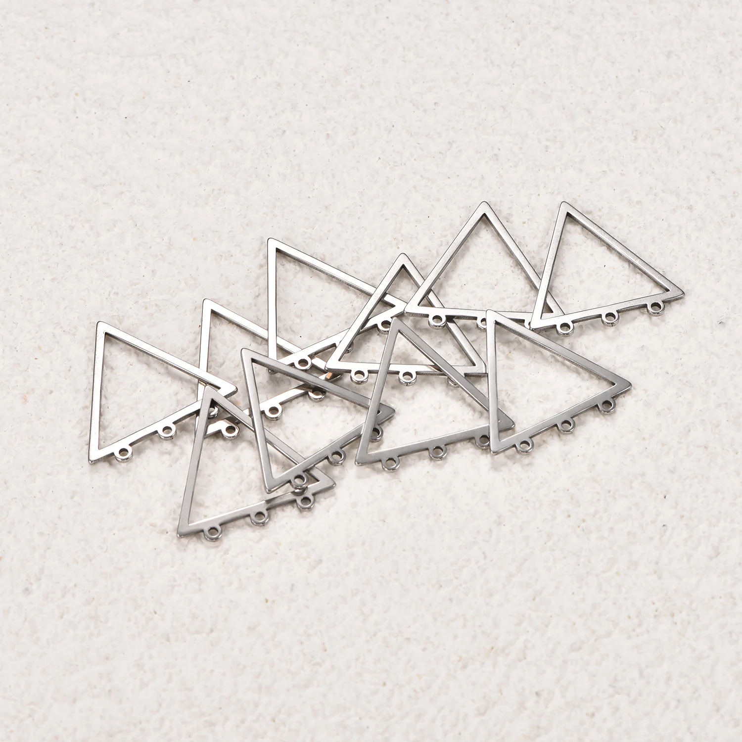 10 Stück geometrische Edelstahl-Dreieck-Ohrring-Accessoires, Charms, Rahmen, wasserdicht, DIY-Ohrring-Schmuckzubehör – Detail 3