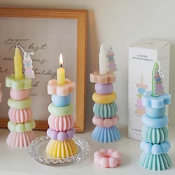 Stackable Geometry Scented Candle Aromath Soy Wax Candles for Wedding Birthday Candles Party Home Decoration Souvenirs Gifts