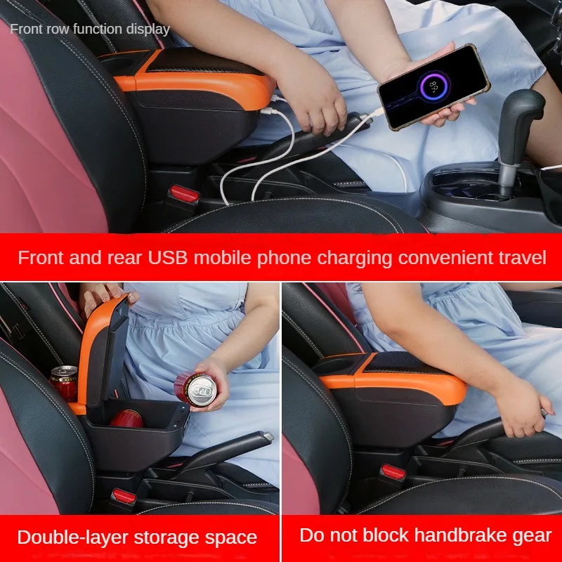 Livingfun Double Layer 6USB Universal Armrest Box Car Central Armrest BoxAccessories Foreign Trade Central Control Armrest