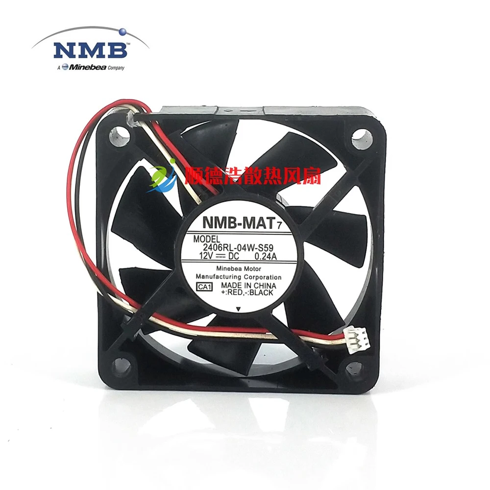 for NMB 2406RL-04W-S59 DC 12V 0.24A 6015 60mm 60*60*15MM Projector axial cooling fan