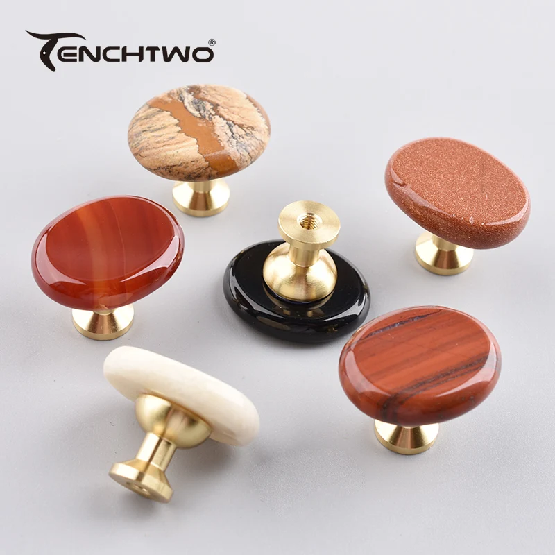 30x25mm natureza ágata pedra armário gaveta botão vestir caixa decorativa alça de bronze móveis maçaneta da porta guarda-roupa armário puxa