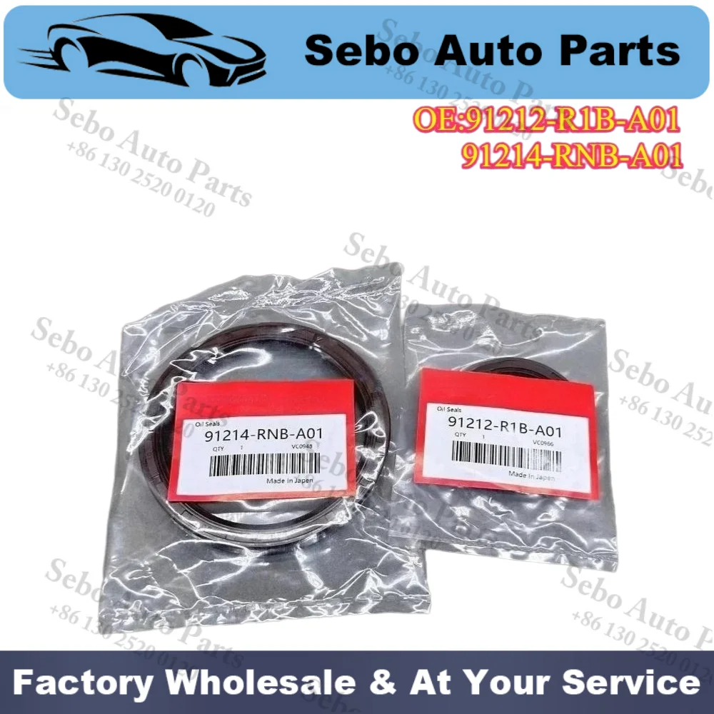 High Quality New for 91212-R1B-A01, 91214-RNB-A01 2PCS Crankshaft Crank Oil Seal Front & Rear For Honda Acura