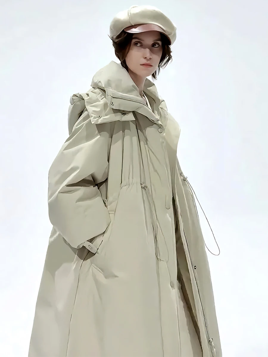 Invierno Thiened cálido largo blanco Du down Jaet abrigo de mujer perezoso sensación de gama alta nueva llegada 2025 prendas de vestir exteriores Faionable