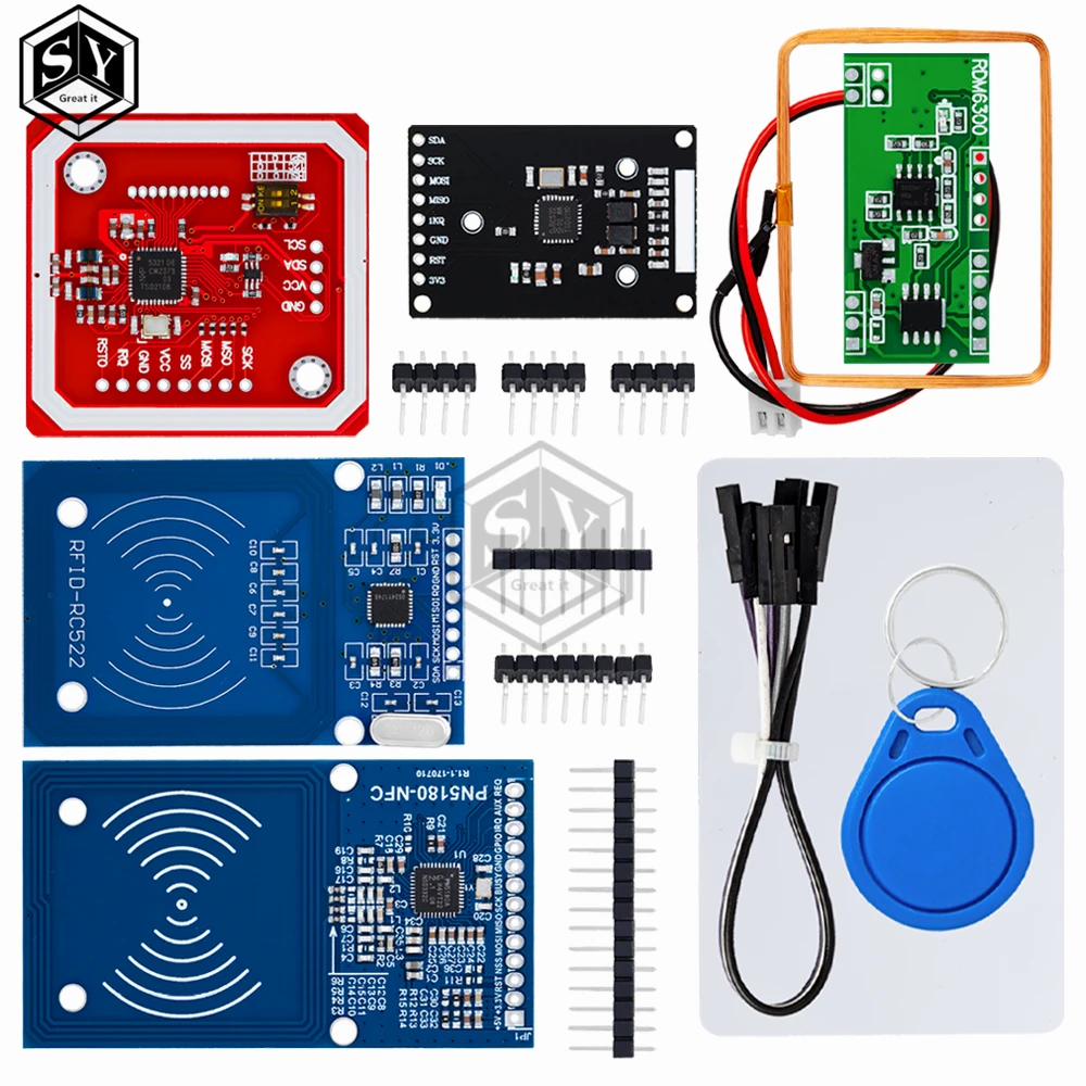 NFC RFID module RC522 MFRC-522 PN532 RDM6300 Kits S50 13.56 Mhz 125Khz 6cm With Tags SPI Write & Read for arduino uno 2560