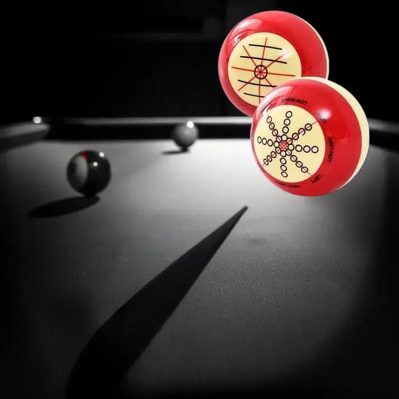 

{MX} 1-1/2" Standard Professional Double Sided Cue Ball For Snooker Training 57.2mm Billiard Cue Ball Practice Aiming