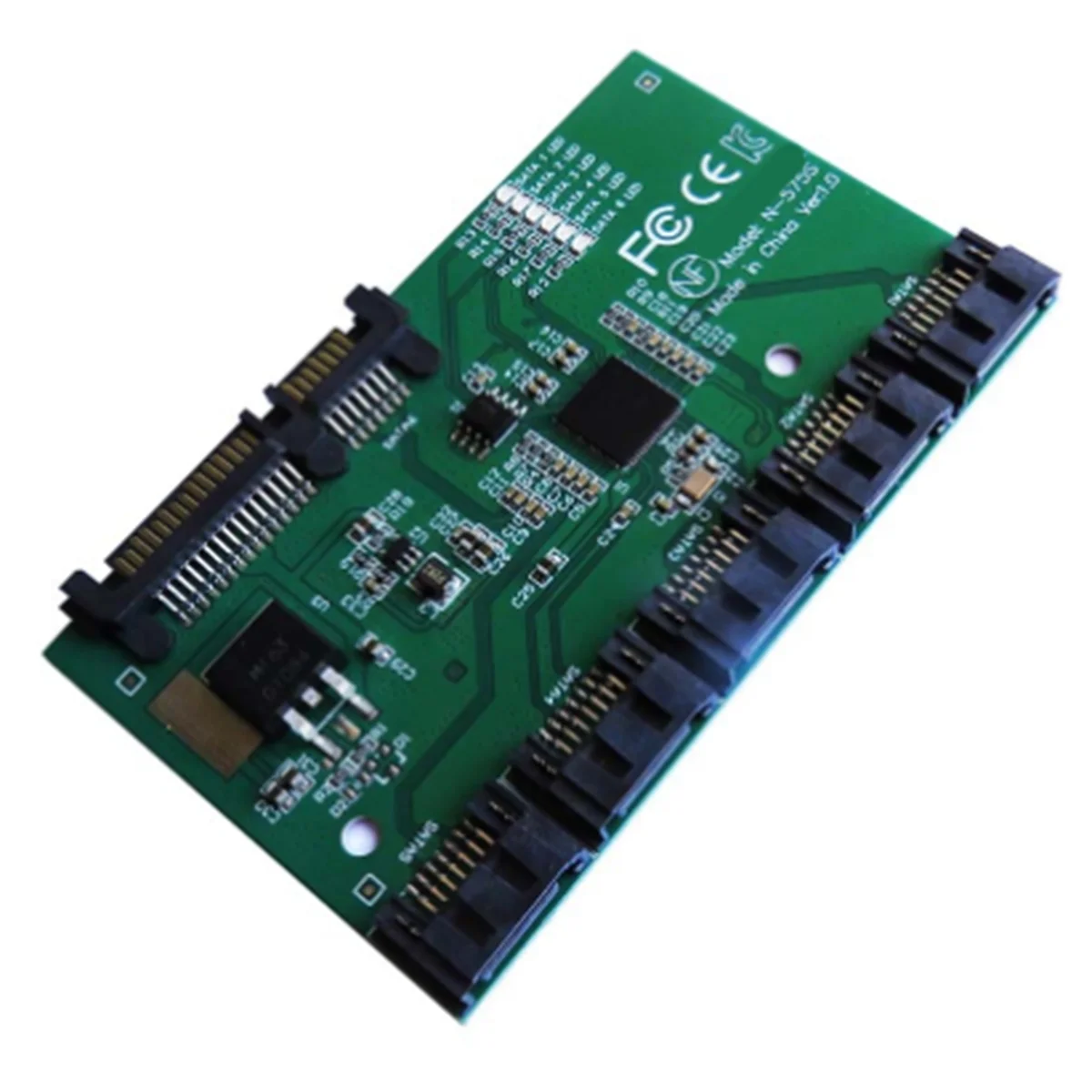 SATA Expansion Card 1 to 5 Port SATA3.0 Controller Card Motherboard SATA Port Multiplier Riser Card HUB Adapter