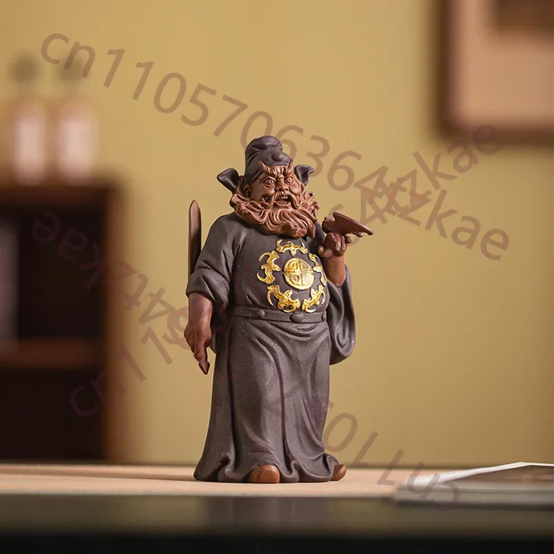 Ceramics Taoist master Zhong kui sculptures and figurines- Home Living Room Office ward off evil ， Wealth Luck Feng Shui Decor