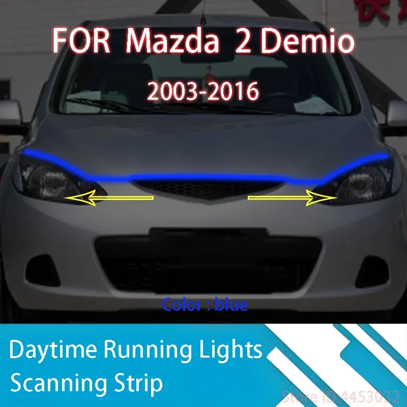 DRL Start Scan Strips Light FOR	Mazda	2 Demio	2003-2016	  Car Hood Light   Decorative Ambient Lamp 12V 59 Inches Waterproof