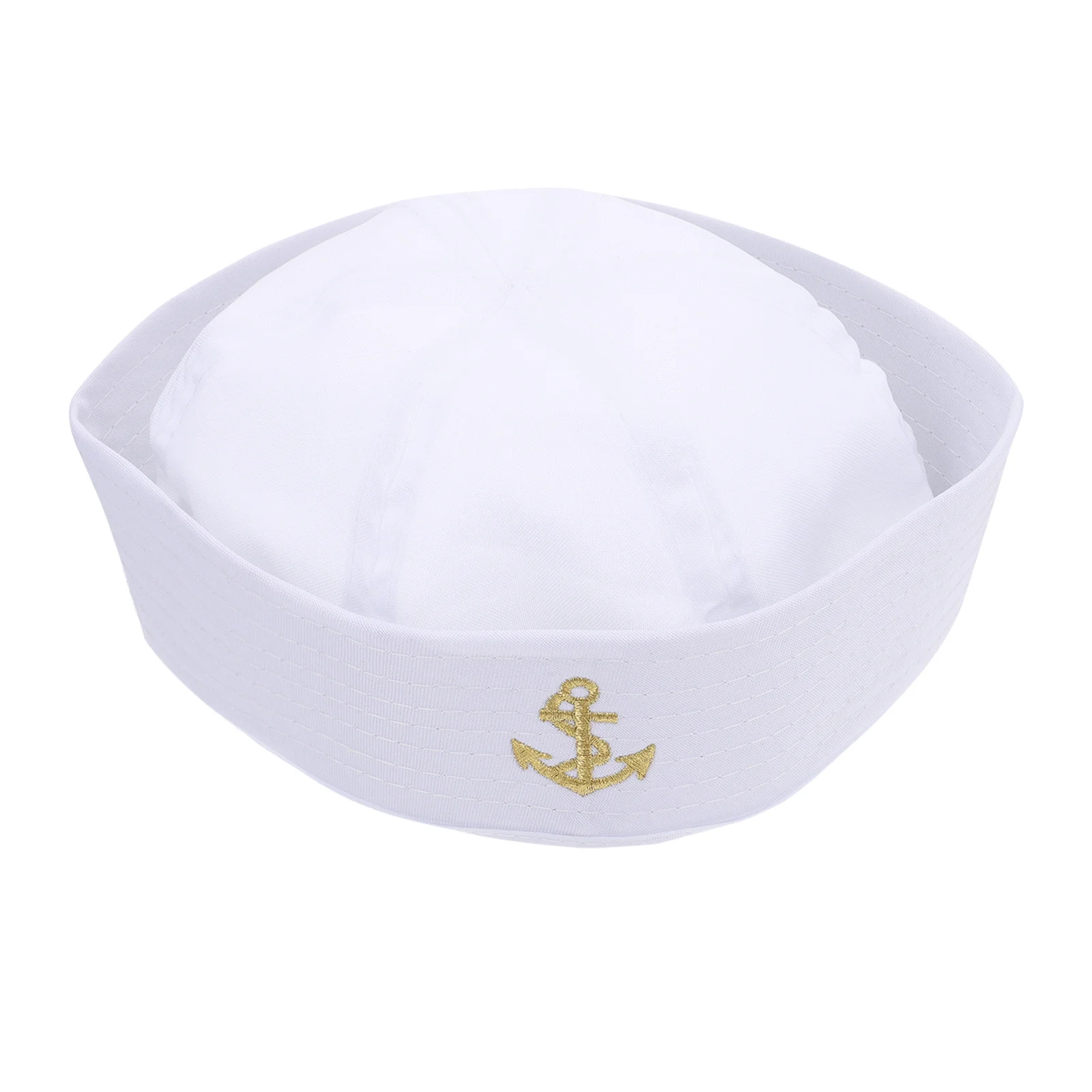 Chapéu de marinheiro branco, material premium, tamanho único, serve para a maioria dos acessórios de fantasia de festa náutica, chapéu de capitão para praia de halloween, 1 peça