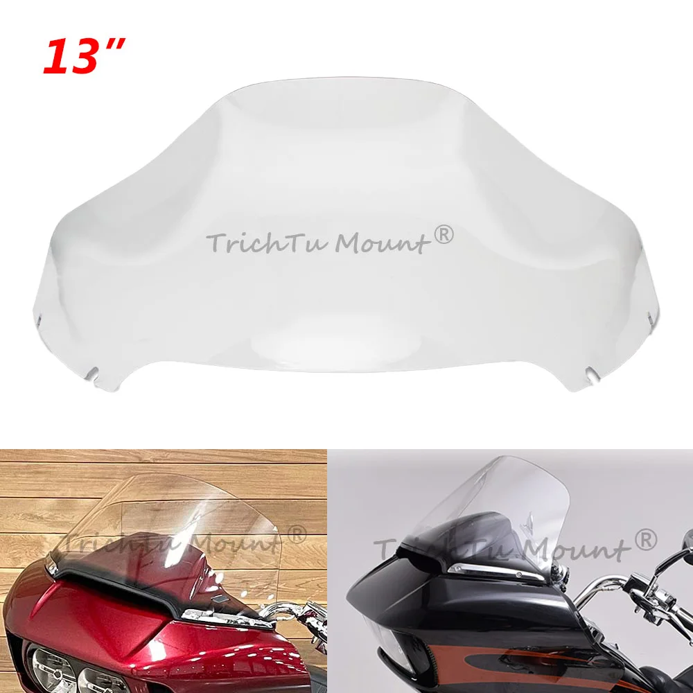 

For Harley Road Glide Special FLTRXS FLTRT CVO ST 2015-2024 Motorcycle 13" Windscreen Wind Deflector Clear Accessories