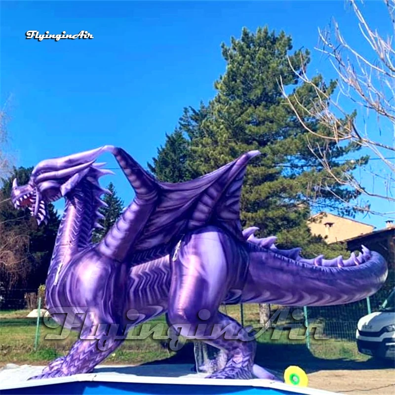 

Miraculous Large Inflatable Dragon Model 5m Halloween Decor Airblown Flying Fire Dragon Balloon With Wings For Carnival Event