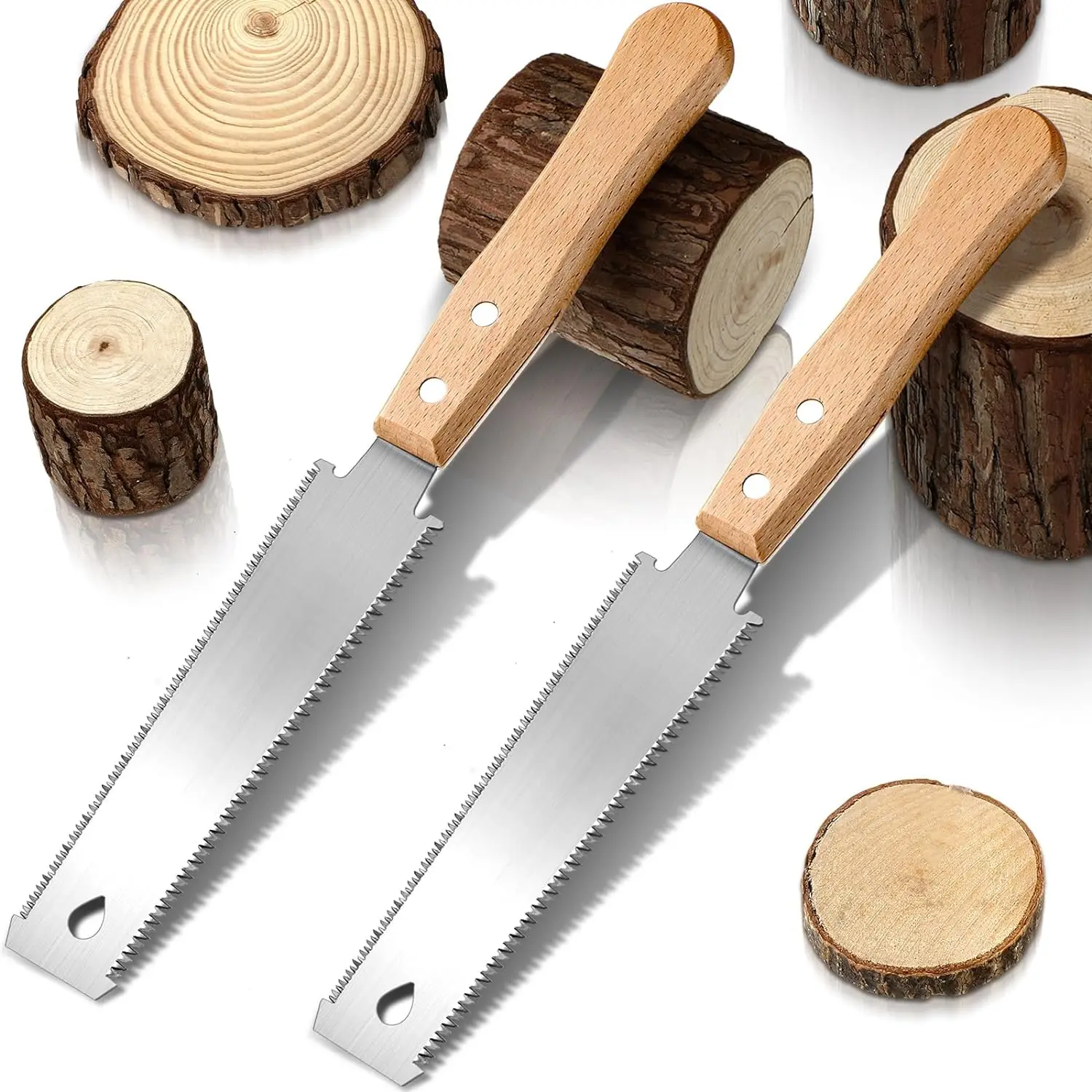 

Japanese Hand Saw 6 Inch Double Edge Sided Pull Saw SK5 Flexible Blade 14/17 TPI Flush Cut Beech Handle Wood Saw for Woodworking