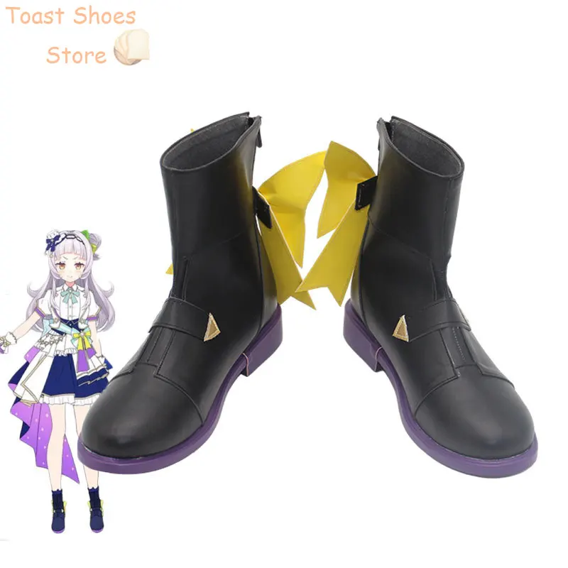 Murasaki Shion Cosplay Shoes PU Leather Shoes Halloween Carnival Boots Vtuber Cosplay Prop Costume Prop