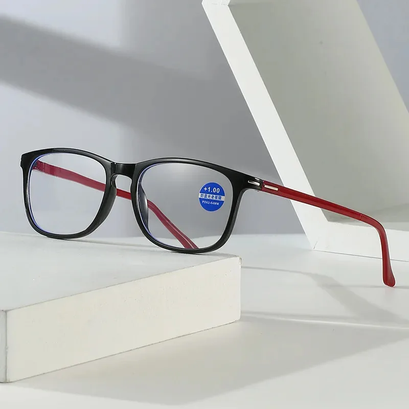 Neue Lesebrille Federscharnier Rechteckiger Rahmen Männer und Frauen HD Reader Brillen Dioptrien 1,0 + 1,5 + 2,0 + 2,5 + 3,0 + 3,5 + 4,0
