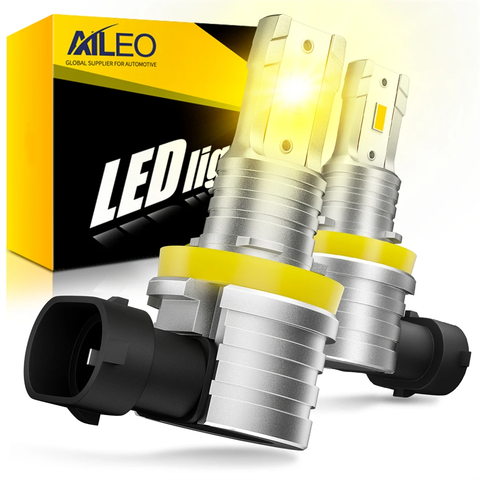 Lâmpada do farol do AILEO-LED para o carro, luz de névoa, brilhante super, Fanless, 15000LM, H7, H4, H9, H8, 9005, HB3, 9006, HB4, 3000K, 6500K