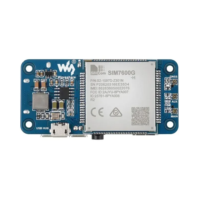 Raspberry Pi SIM7600G-H 4G HAT (B) 6000 Support de carte persévérance Cat-4 4G 3G 2G GNSS Positionnement global pour Raspberry Pi ontariW