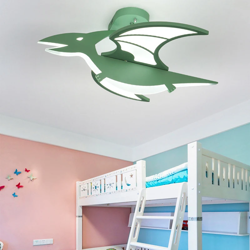 Dinosaur Kids LED Ceiling Chandelier, Cartoon Decor Lamp for Children Bedroom, Indoor Lighting for Living Room Home Decoration