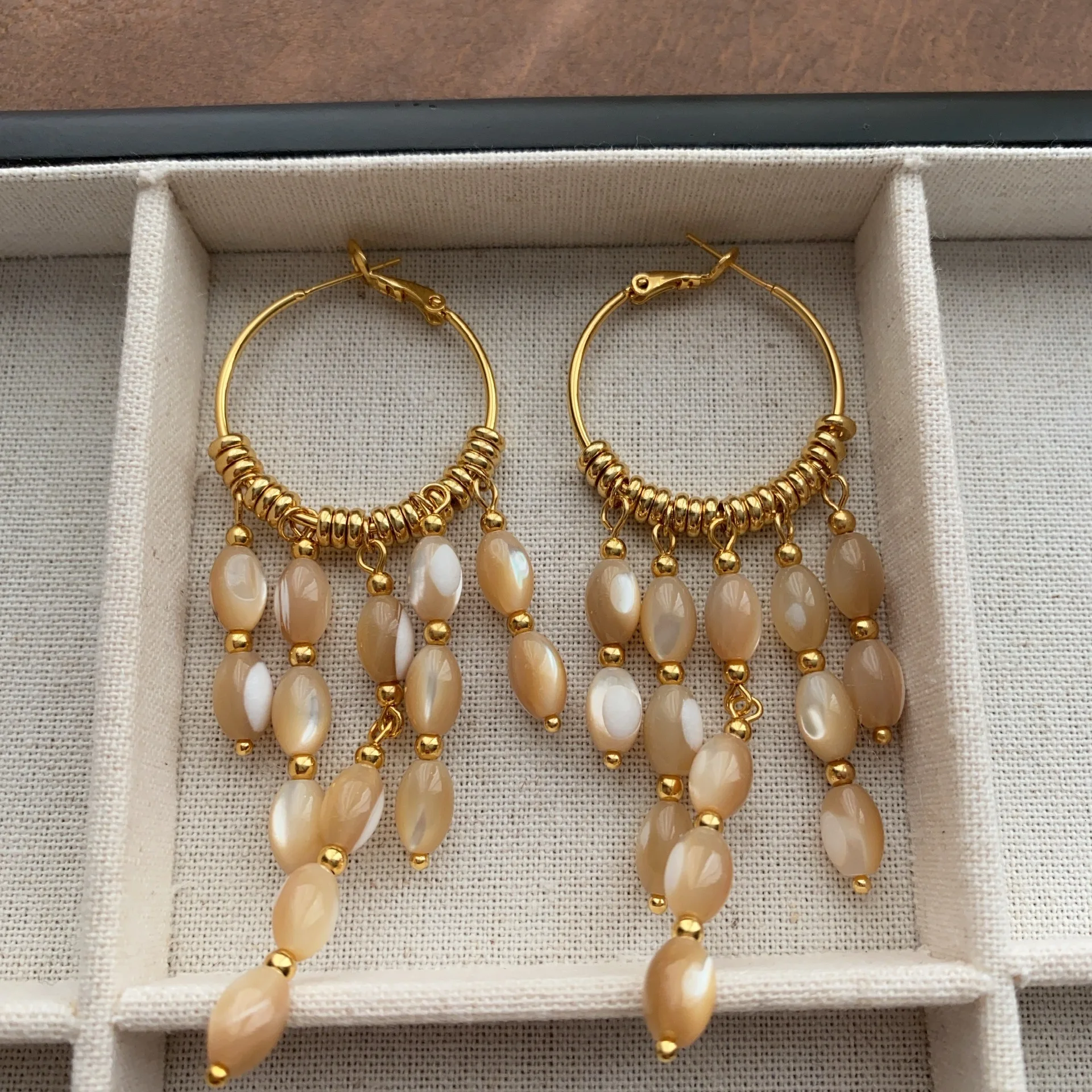 Medieval Vintage French pearl tassel Ear drop earrings  for women's girl  jewelry wholesale