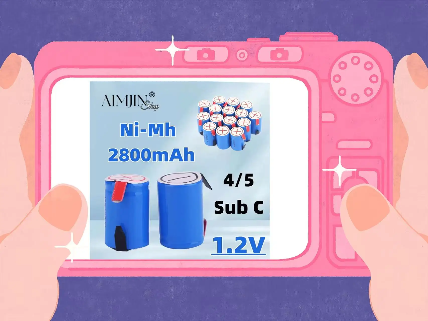 

High quality 4/5 SC Sub C Hoge Ontlading 1.2V 2800mAh oplaadbare Ni-Mh Battery Met Lassen Tabs
