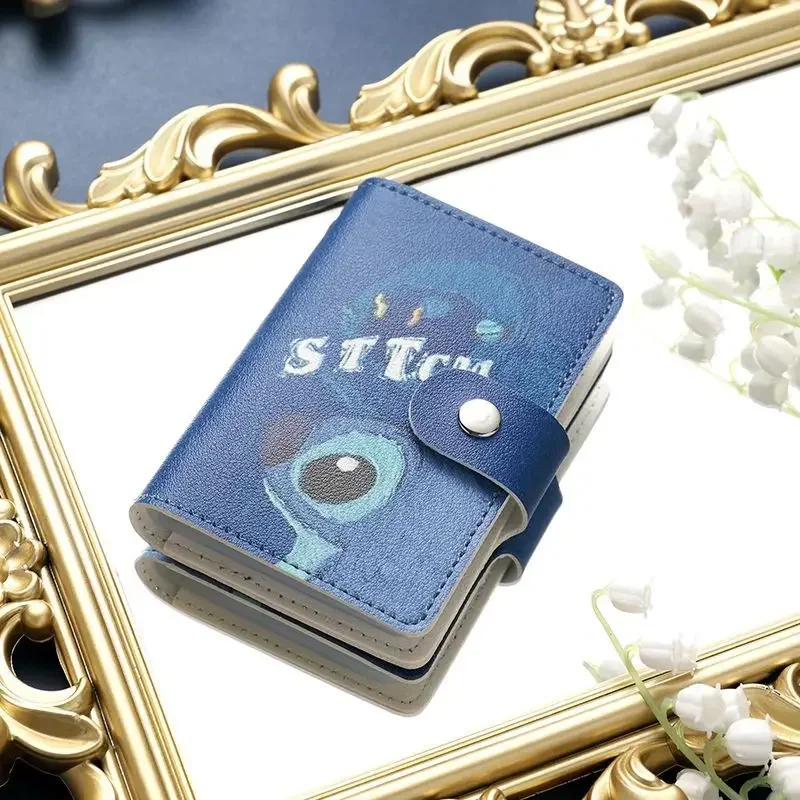 Disney Cartoon Stitch Women Leather Bag Lilo & Stitch Winnie The Pooh Card Wallet Driver\'s License Document Clip Wallet