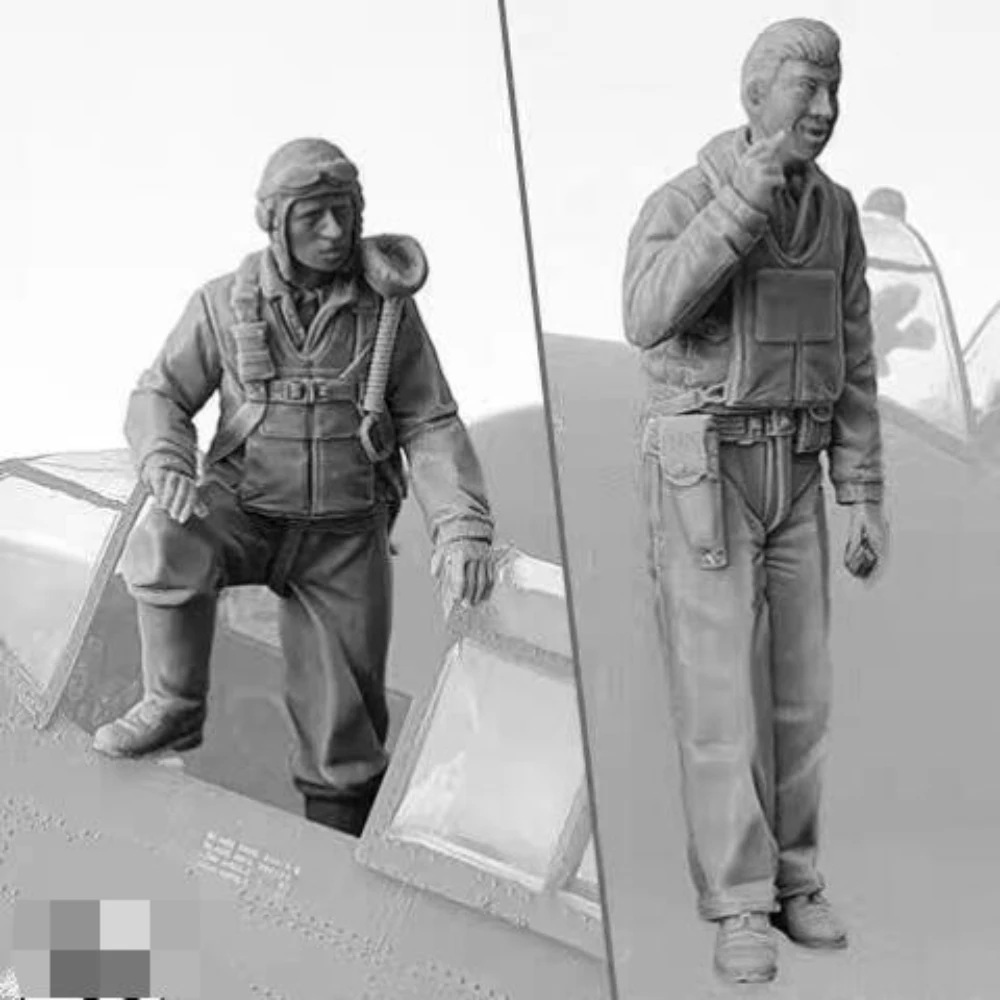 

1/32 resin soldier model GK World War II US Air Force pilot (2 figures) unassembled and unpainted DIY kit 816R