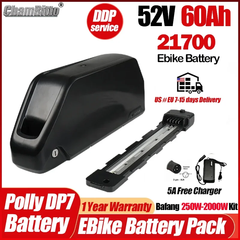 

52v 25ah 30 50 60ah Bateria Para Bike Eletrica 52v cham Rider 40ah Ebike Akku Batterie Bafang 52v 2000w Motor 21700 Lithium Accu