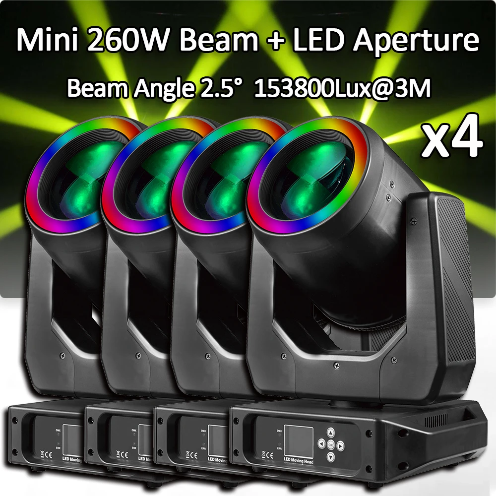 4Pcs/Lot 260W LED Moving Head 8 Facet Prism DJ Projector DMX 512 Fanciful Spot Light For DJ Disco Wedding Party Nightclub Light