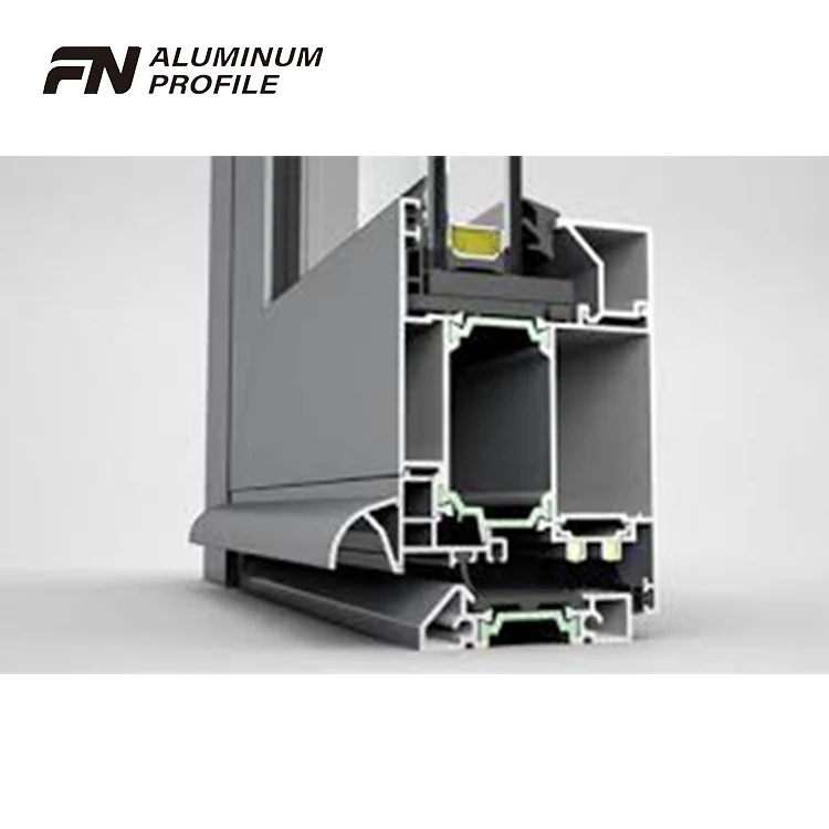 التخصيص الملامح الألومنيوم النتوء مؤطرة انزلاق زجاج الباب نافذة كسر حراري البثق الملامح الألومنيوم #2