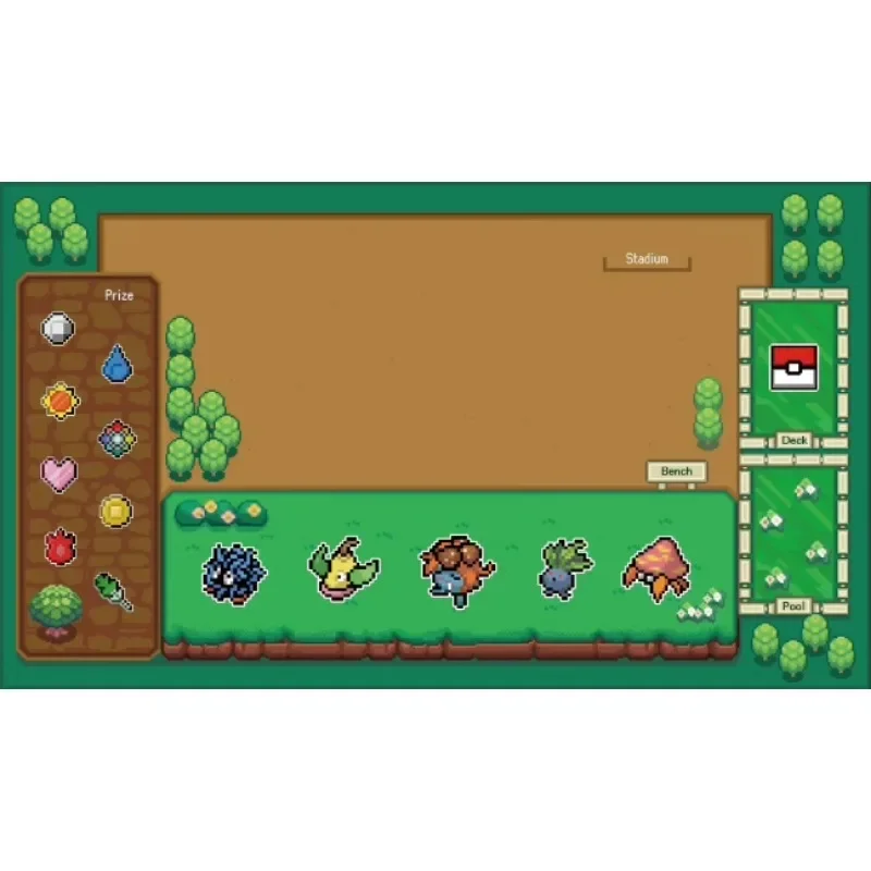 Pokemon PTCG Pixel Style Playmat Cerulean Gym Celadon Gym Single Table Mat Battle Pad Classics Anime Collection Cards Toy Gift