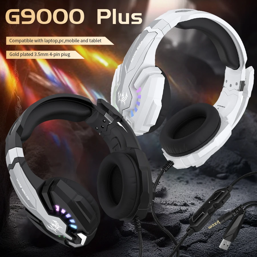 Wired Gaming Headphones with 3D Surround Sound Volume Control and Noise Cancelling Microphone Compatible with Multiple Devices