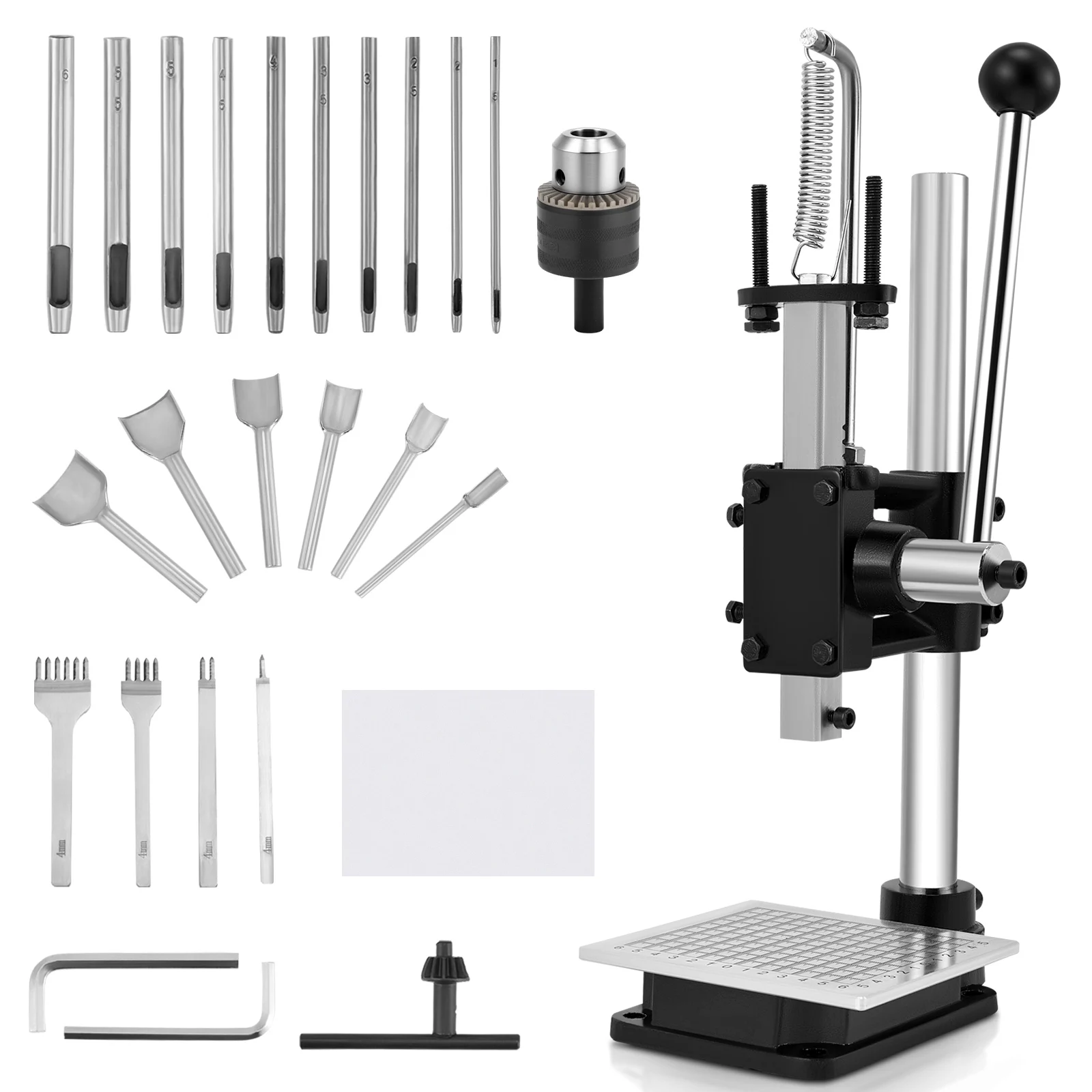 Perforateur manuel à pression pour cuir, réglable en hauteur, machine à poinçonner le cuir, outil de découpe pour le bricolage du cuir