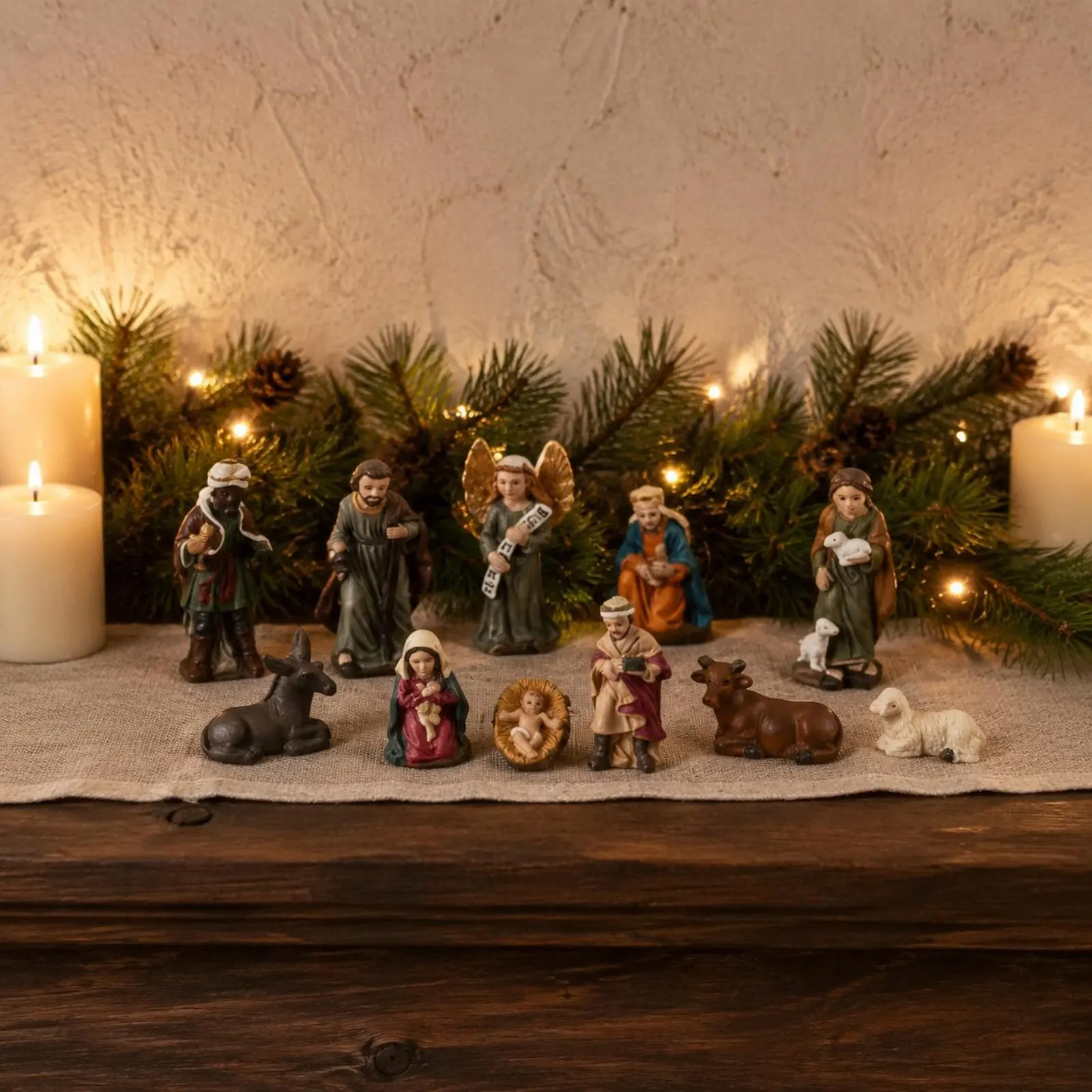 10 Pieces Miniature Nativity Set Classic Design Christmas Nativity Set Holy Family Figurines Mini Holiday Decoration