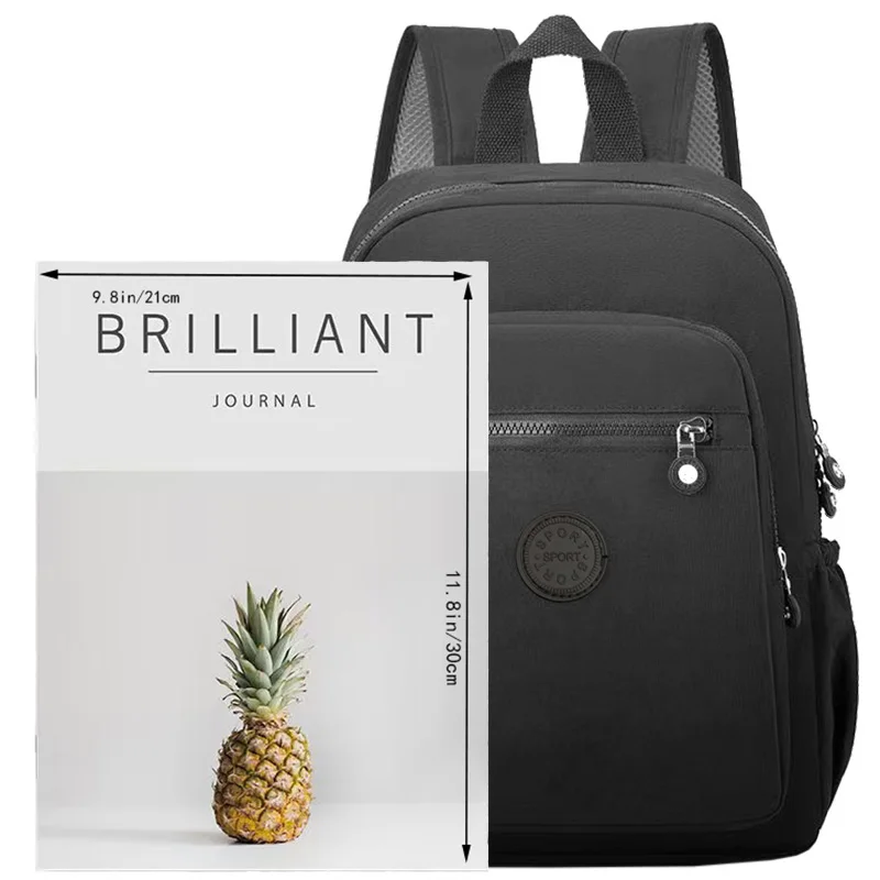 Schicker, minimalistischer Damenrucksack, robuster, spritzwassergeschützter Nylon-Tagesrucksack, verstellbarer Riemen für Pendeln, Einkaufen und Outdoor-Aktivitäten – Detail 6