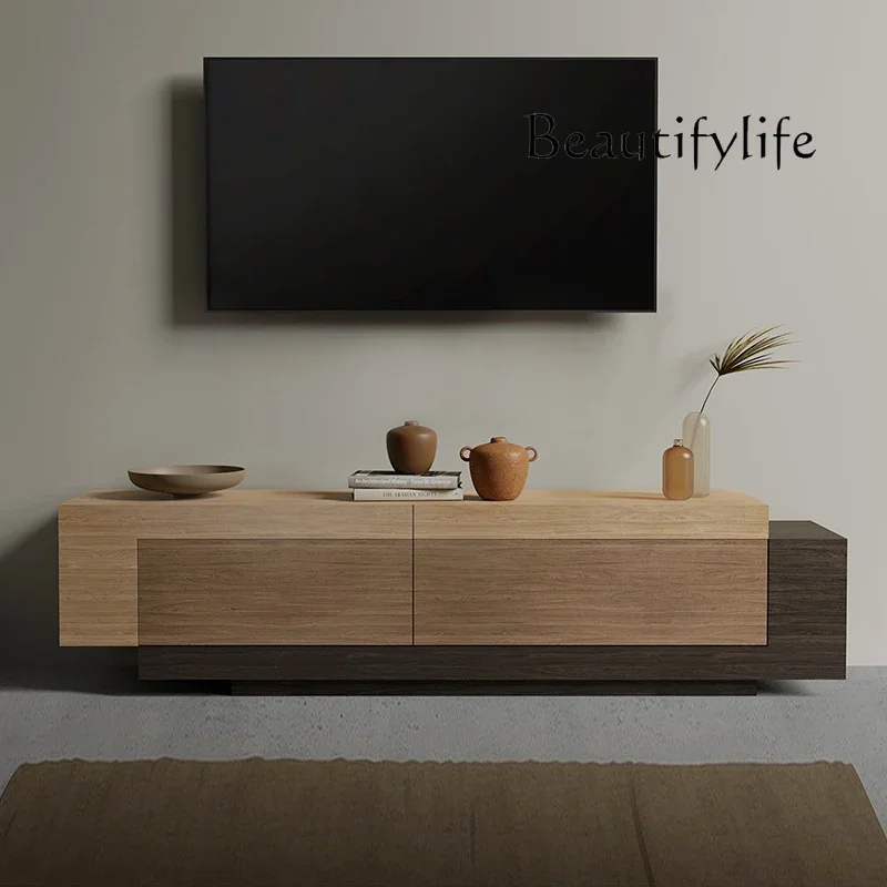 

Kh Medieval style design sense color matching TV cabinet living room decoration cabinet high-grade solid wood floor low cabinet