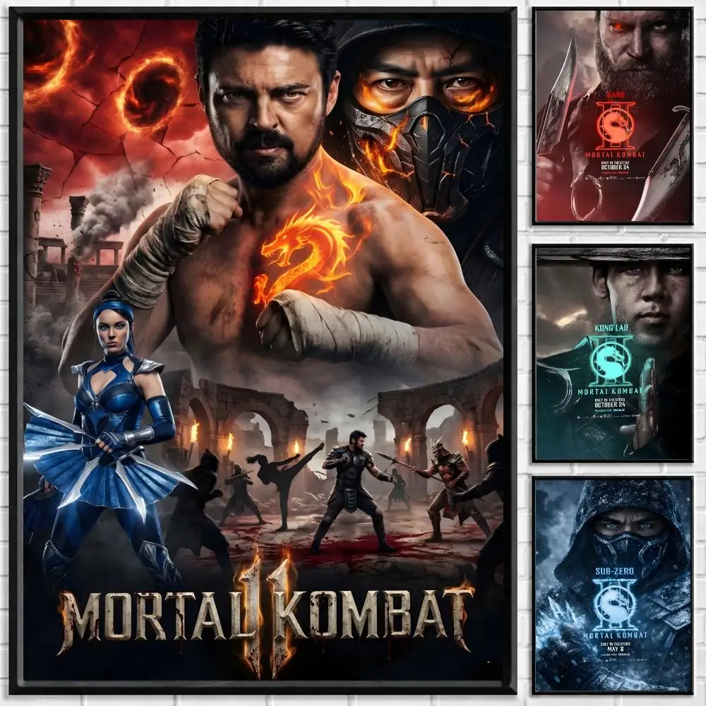 Game Mortal Kombat Poster Self-adhesive Art Waterproof Paper Sticker Coffee House Bar Room Wall Decor
