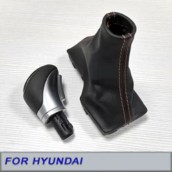 Gear control shift handle black High Glossy A/T Gear Shift Knob Leather Boots 46720C1200 for 2015-2017 Hyundai LF Sonata