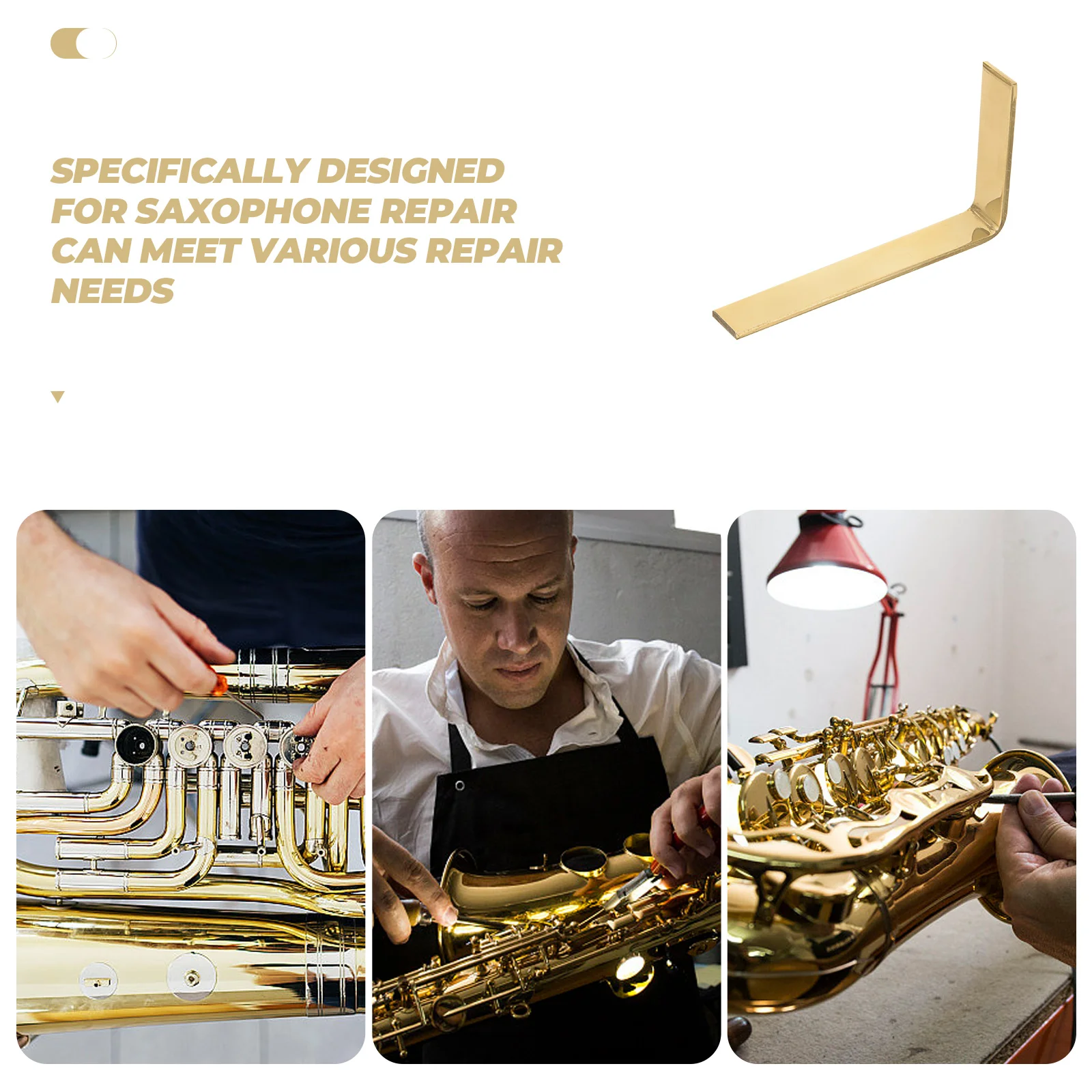

Gold Brass Saxophone Repair Right Angle Leveling Tool for Woodwind Instruments Compact Musical Instrument for Flute
