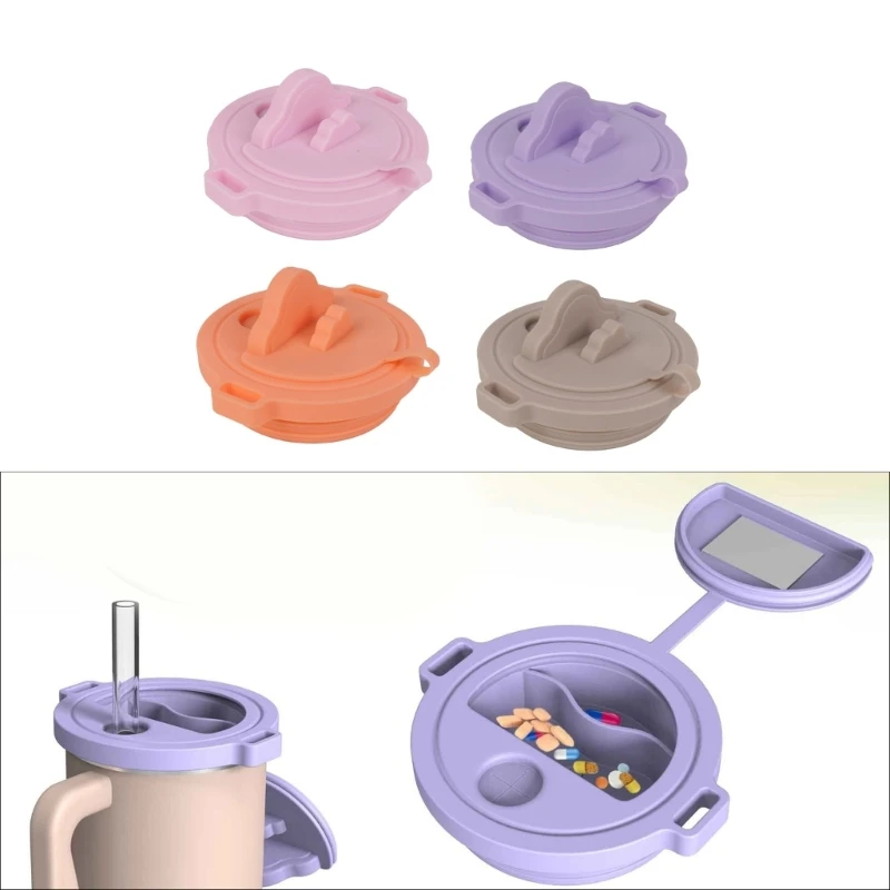 

Convenient 40OZ Beverage Lid Multifunctional Phone Holder Silicone Drinkware Cover for Picnics Camping and Gym Use
