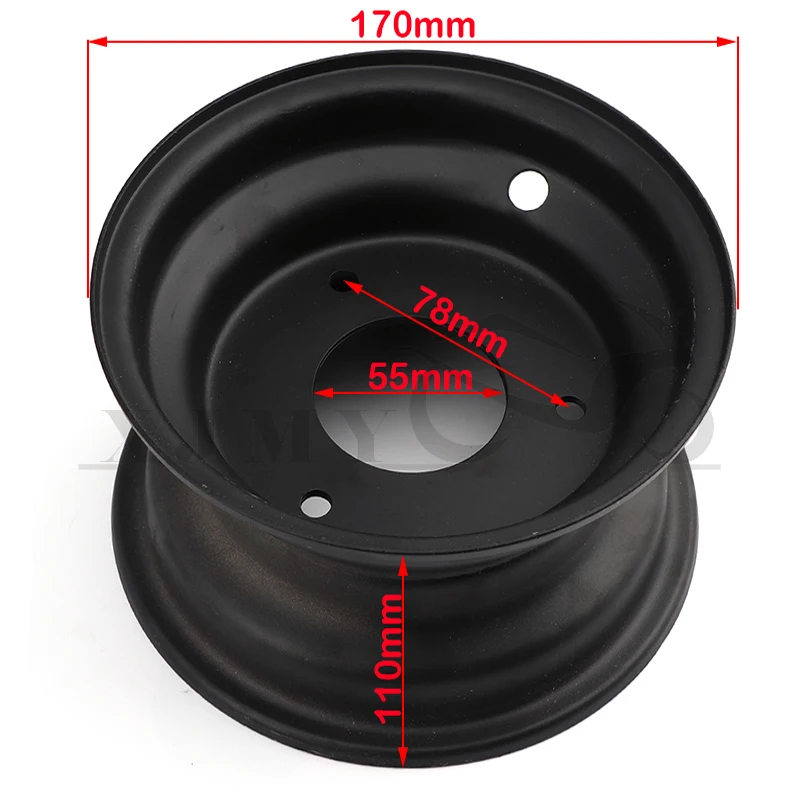 6-inch wheels use 145/70-6 13x5.00-6 13x6.50-6 tires ATV 3-hole vacuum rim, suitable for 110-125cc karts, lawn mowers, ATV