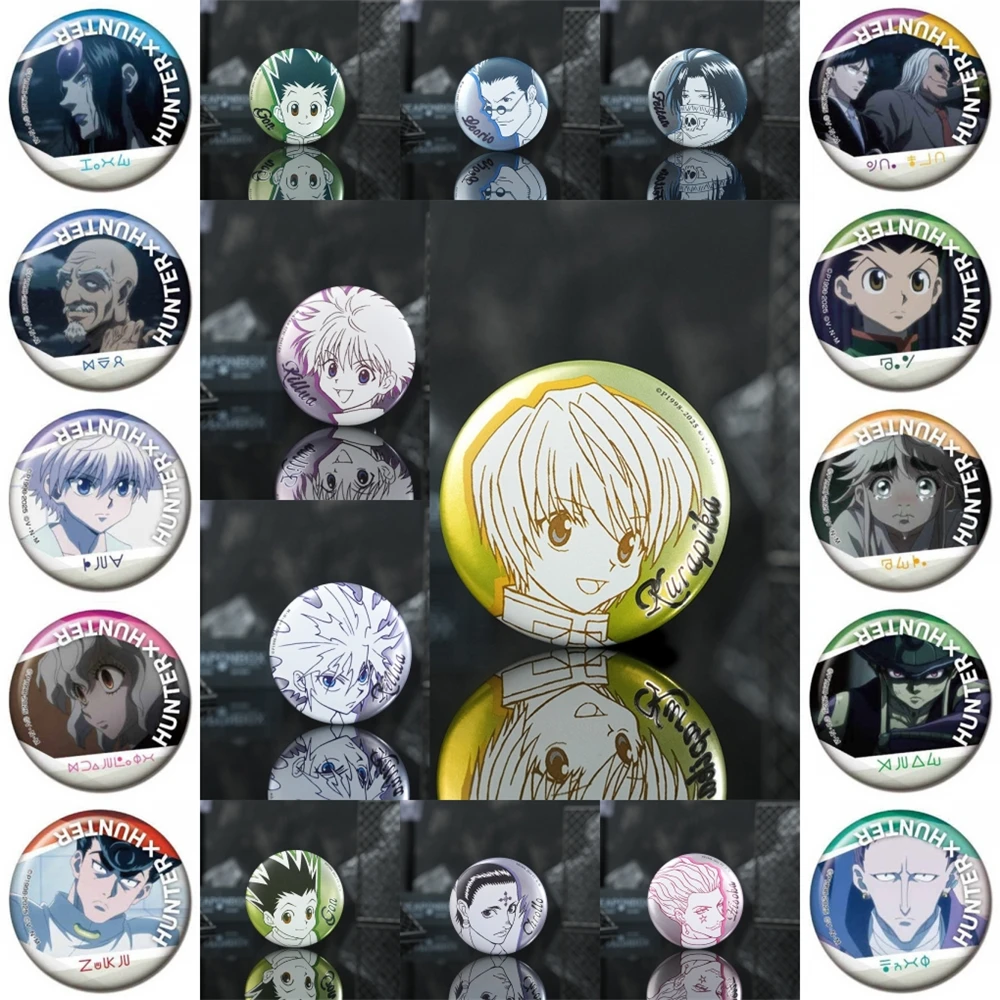 58mm Anime Hunter x Hunter Meruem Kaito Kite Killua Zoldyck Gon Freecss Cosplay COSTUME Badge Pin SPTE Tinplate Brooch Gilf﻿