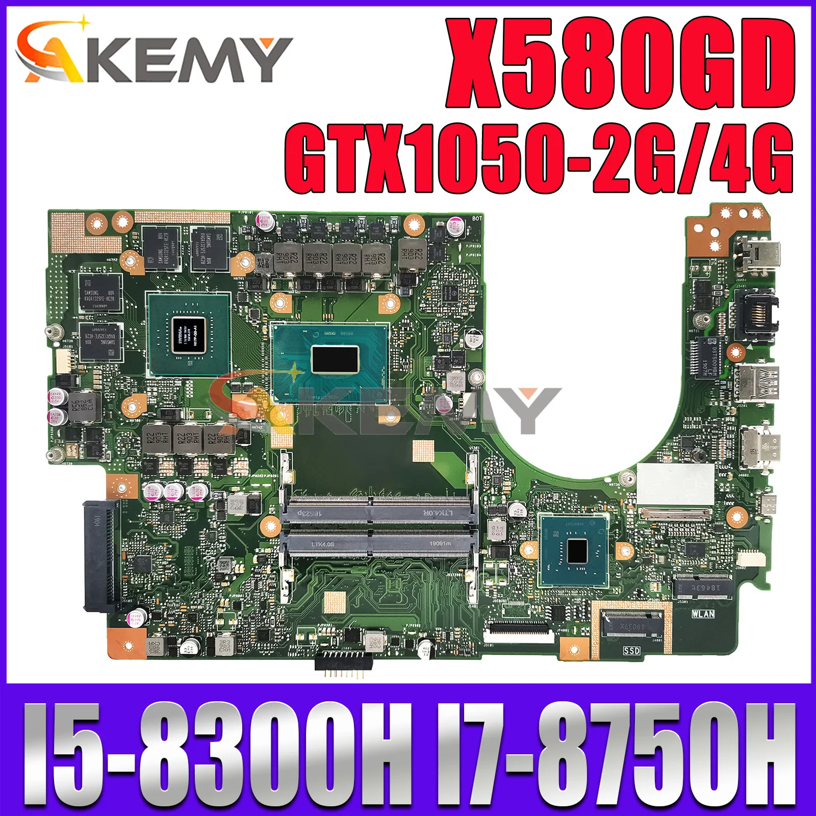 

X580GD Материнская плата ASUS Vivobook PRO N580G NX580G N580GD NX580GD M580GD материнская плата для ноутбука i5 i7 8-го поколения ЦП GTX1050-V2G/V4G
