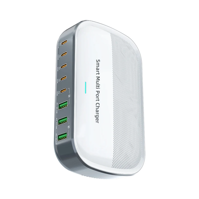 

200W portable multi-port charger, 5PD+3QC3.0 ports with up to 100W per port fast charging station for Apple, Huawei, Samsung