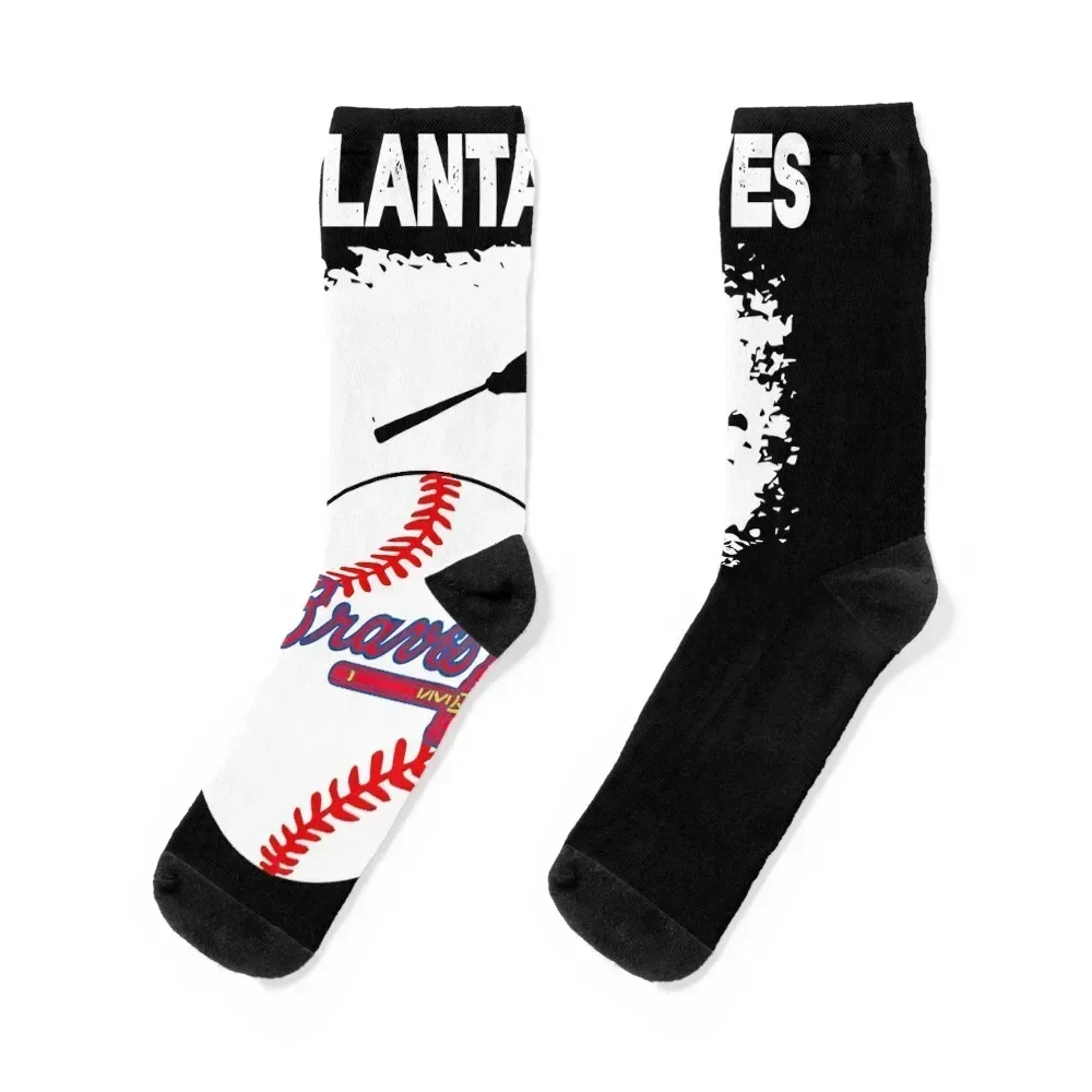 Atlanta Baseball Distressed Game Day Brave Vintage Fan Lover Socks christmas stocking gift christmass gift Socks Girl Men's