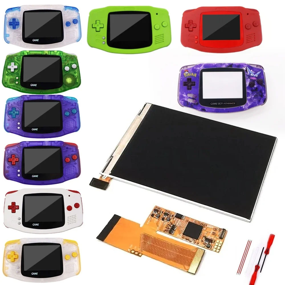 

IPS GBA LCD Screen 10 Levels High Brightness Backlight For Nintendo Game boy Advance V2 Screen with pre-cut housing